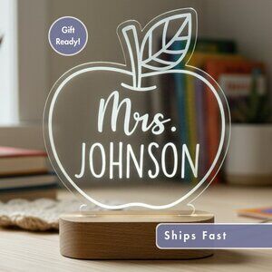 Teacher Name LED Light | Personalized Classroom Decor & Appreciation Gift